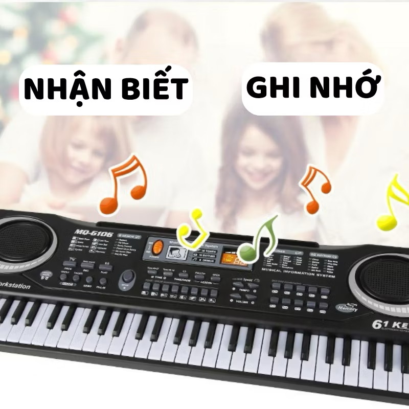 Đàn Piano Cho Bé 61 Phím Kèm Micro, Kết Nối Điện Thoại Và Loa - Đàn Organ Sạc Điện Cho Bé Học Nhạc - Ảnh 5
