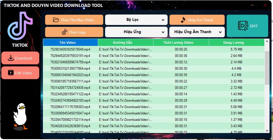 Tool tải full kênh tiktok,douyin,yt không cần tài khoản, không giới hạn video, kết hợp sửa hàng loạt - Ảnh 2