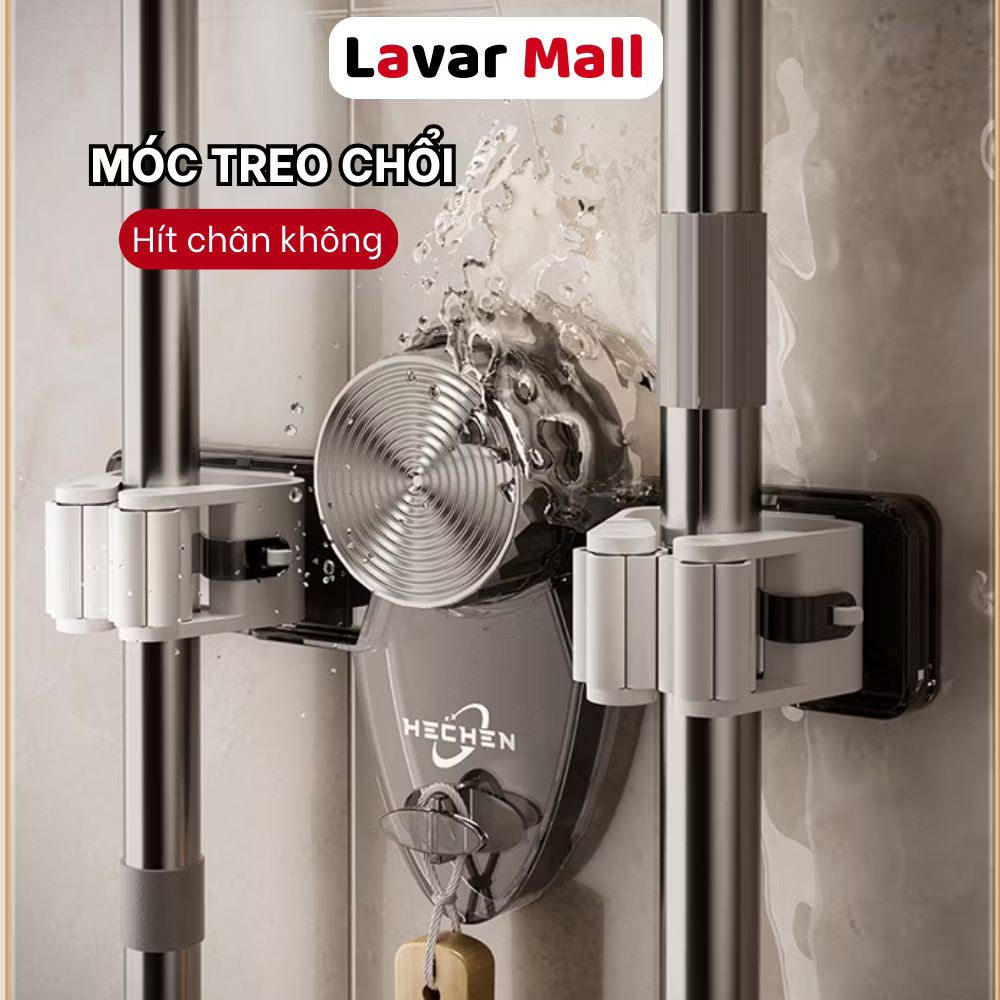 Móc Treo Chổi Kẹp Treo Cây Lau Nhà Hút Chân Không Siêu Chắc, Móc Treo Đồ Đa Năng Chịu Lực Tốt