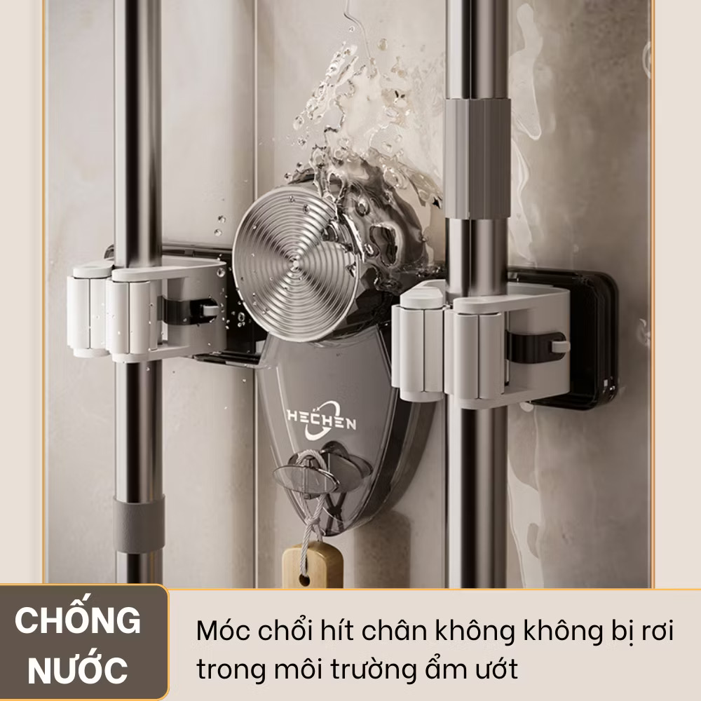 Móc Treo Chổi Kẹp Treo Cây Lau Nhà Hút Chân Không Siêu Chắc, Móc Treo Đồ Đa Năng Chịu Lực Tốt - Ảnh 2