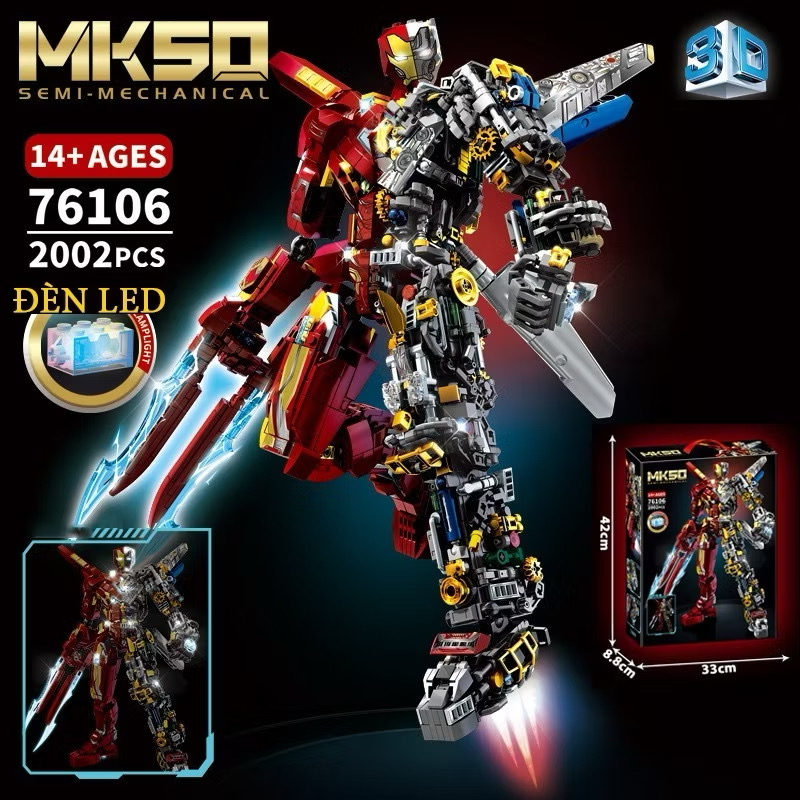Lắp ghép iron man siêu to 2002 pcs cao 38cm 