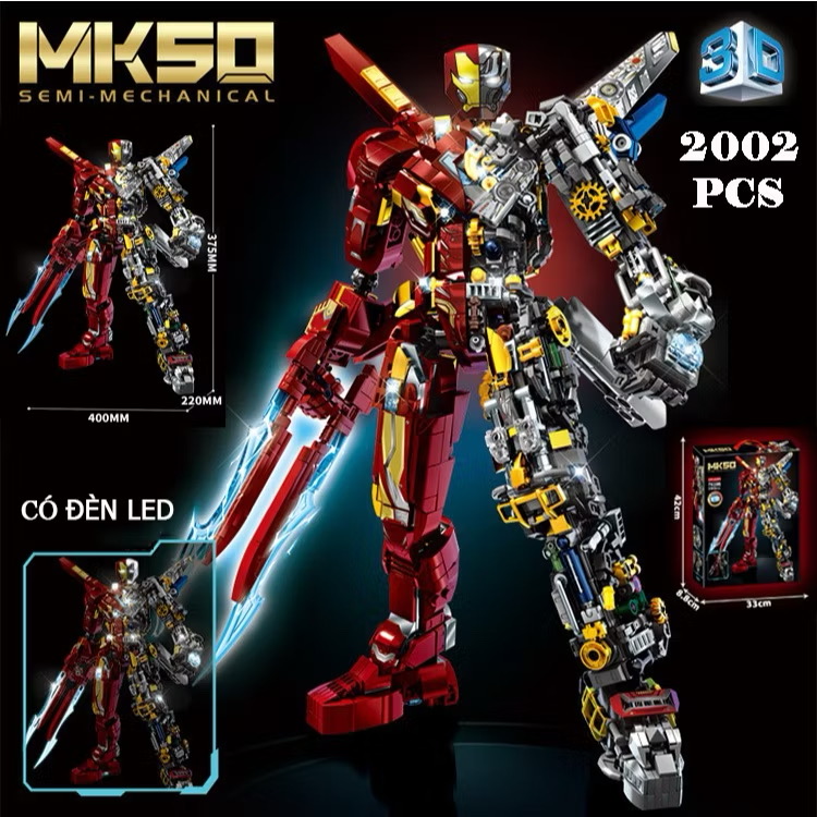 Lắp ghép iron man siêu to 2002 pcs cao 38cm  - Ảnh 4