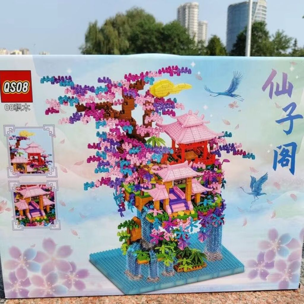 Lắp ghép hoa đào bon sai