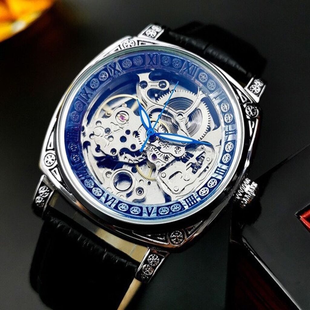Đồng hồ nam chính hãng lộ cơ 2 mặt thiết kế ai cập cổ đại chống nước chống xước kính saphire - Ảnh 2