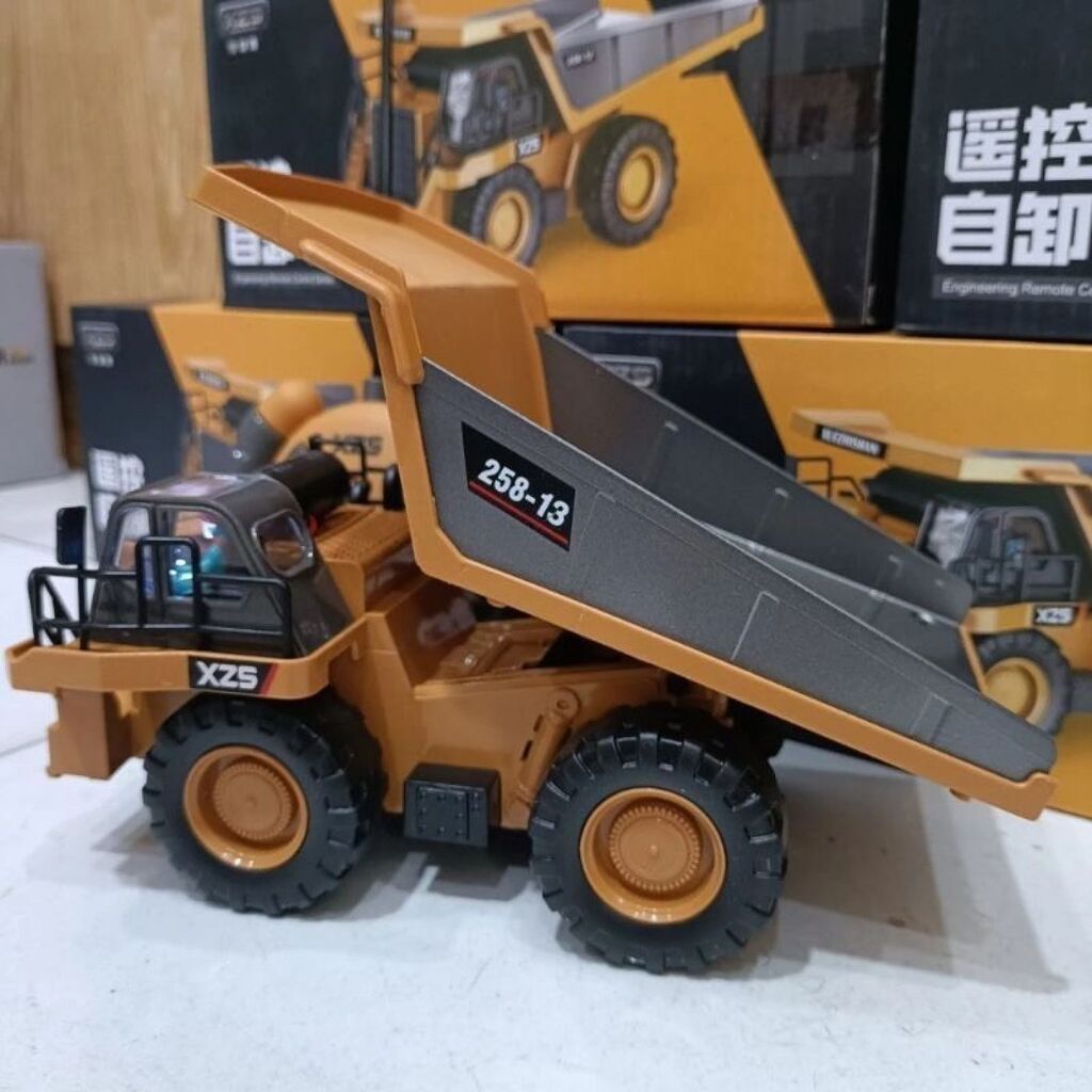 Xe ben điều khiển 6 kênh nâng hạ đổ ben thùng kim loại 2 cầu - Ảnh 3