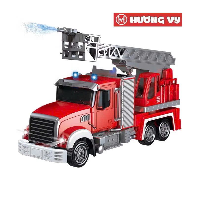 Xe cứu hỏa điều khiển phun nước 8 chức năng - pin sạc - Ảnh 6