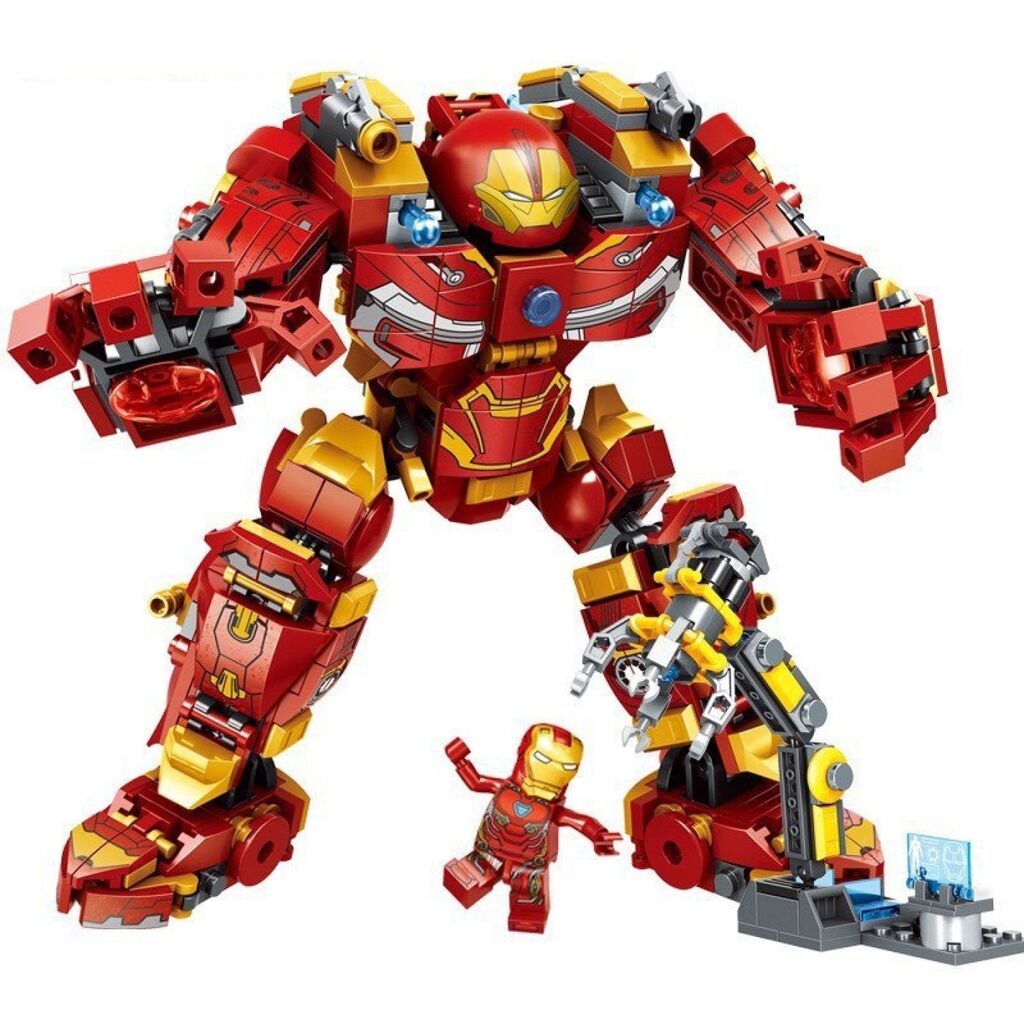 Lego Ironman Lắp Ráp Xếp Hình Mô Hình Robot Hulkbuster Iron Man Người Sắt MK44 568 chi tiết - Ảnh 5