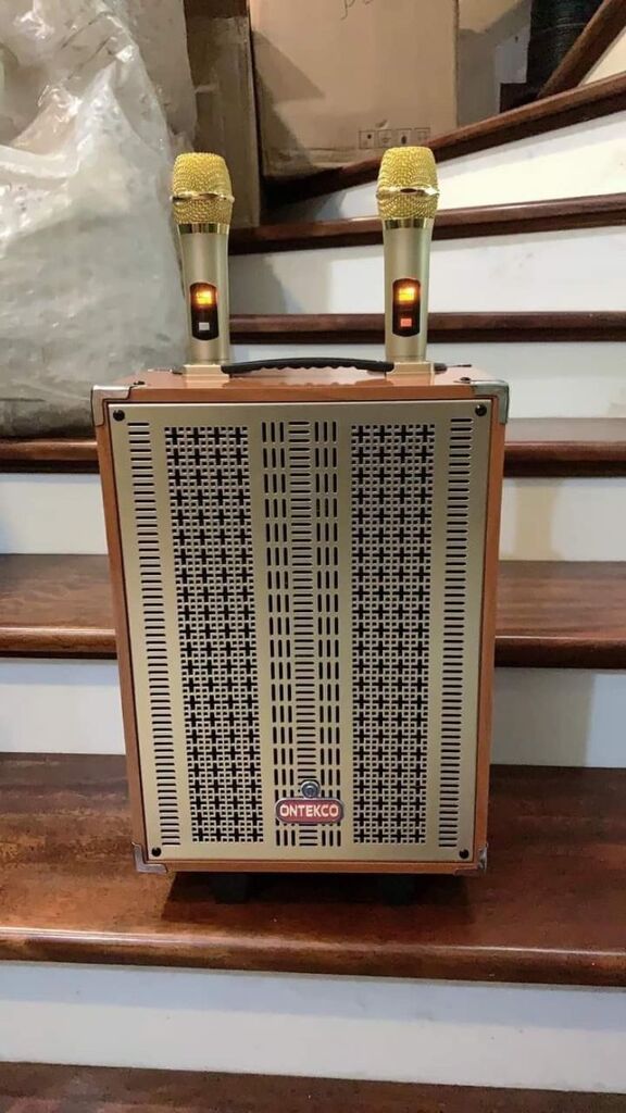 Loa karaoke chính hãng ontekco bảo hành 12 tháng vỏ gỗ mặt kim loại - Ảnh 3