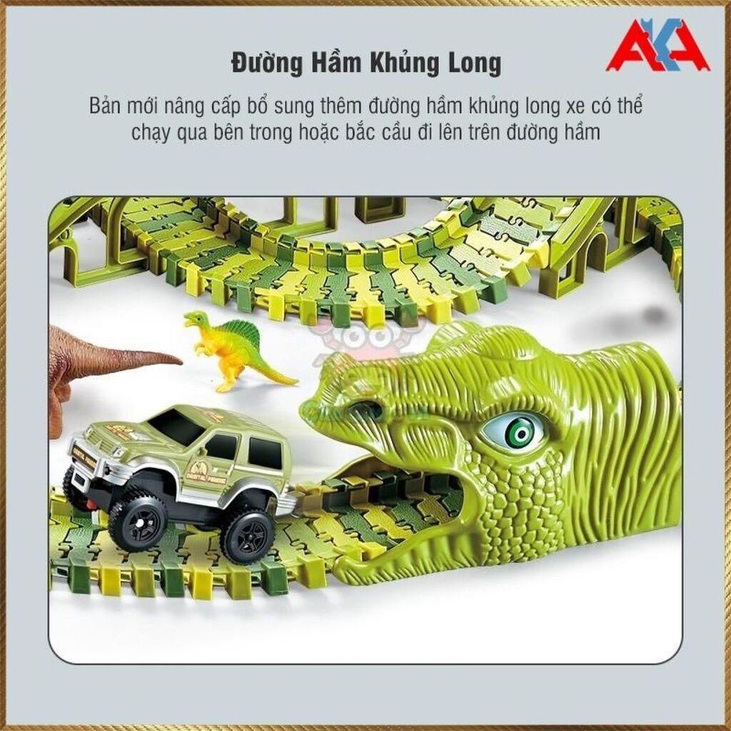 Bộ lắp ráp đường đua ô tô khủng long 240 chi tiết - Ảnh 2