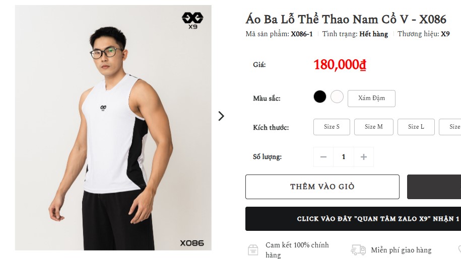 Áo Tanktop balo của x9