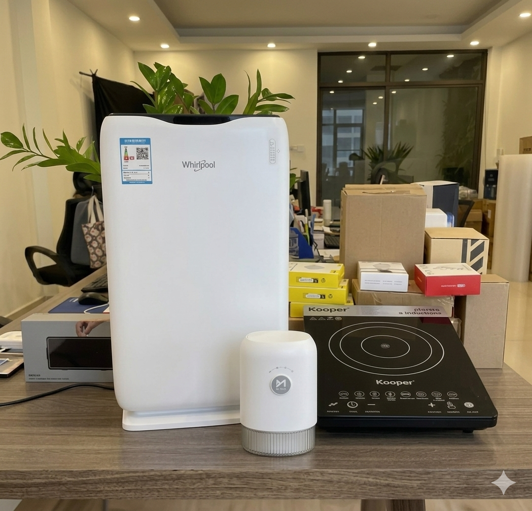 MÁY LỌC KHÔNG KHÍ WHIRLPOOL  WA-1902FK, + Quà tặng 599K + Lõi lọc HEPA carbon khử mùi