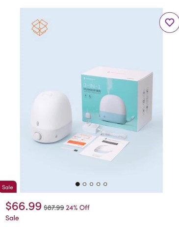 Máy phun sương, tạo ẩm kiêm đèn ngủ TAOTRONICS TT-AH038 3 in 1