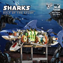 Đồ Chơi Lắp Ráp Cá Mập Cơ Khí MJI 13054 – Mô Hình Mechanical Shark STEM 687 Ch…
