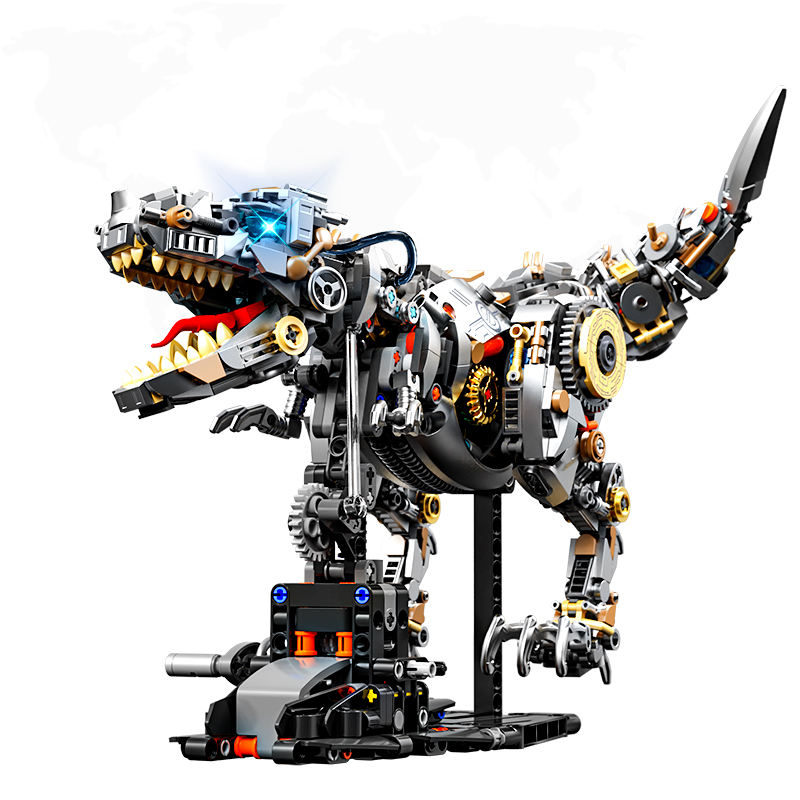 Đồ Chơi Lắp Ráp Khủng Long T-Rex MJI 13087 Có Đèn Và Motor – Mô Hình Khủng Long Cơ Khí STEM 1268 Chi