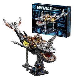 Đồ Chơi Lắp Ráp Cá Voi Cơ Khí MJI 13059 Có Đèn – Mô Hình Mechanical Whale STEM…