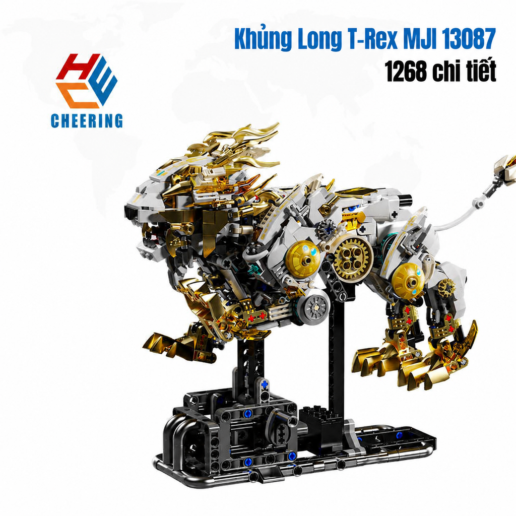 Mô hình động vận cơ khí Sư tử/Khủng long/Rùa biển/...có thể chuyển động, tích hợp đèn LED sinh động