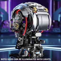 Đồ Chơi Lắp Ráp Đầu Lâu Cơ Khí MJI 13089, Mô Hình Mechanical Skull 1099 Chi Tiết