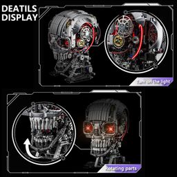 Đồ Chơi Lắp Ráp Đầu Lâu Cơ Khí MJI 13089, Mô Hình Mechanical Skull 1099 Chi Tiết