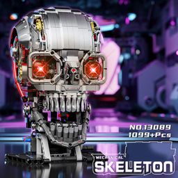 Đồ Chơi Lắp Ráp Đầu Lâu Cơ Khí MJI 13089, Mô Hình Mechanical Skull 1099 Chi Tiết