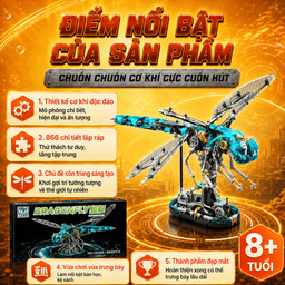 Đồ Chơi Lắp Ráp Chuồn Chuồn Cơ Khí MJI 13086 Có Đèn – Mô Hình Mechanical Drago…