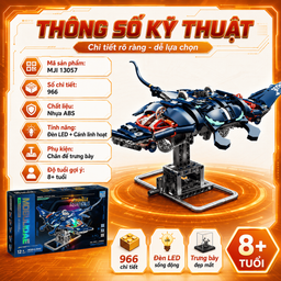Đồ Chơi Lắp Ráp Cá Đuối Cơ Khí MJI 13057 Có Đèn – Mô Hình Semi Mechanical Mobu…