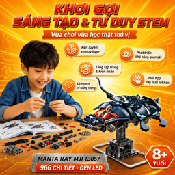 Đồ Chơi Lắp Ráp Cá Đuối Cơ Khí MJI 13057 Có Đèn – Mô Hình Semi Mechanical Mobu…