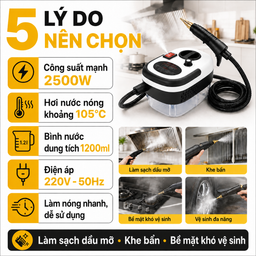 MÁY VỆ SINH LÀM SẠCH BẰNG HƠI NƯỚC NÓNG – LÀM SẠCH NHANH, ĐA NĂNG