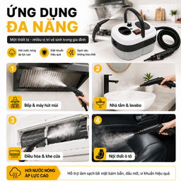 MÁY VỆ SINH LÀM SẠCH BẰNG HƠI NƯỚC NÓNG – LÀM SẠCH NHANH, ĐA NĂNG