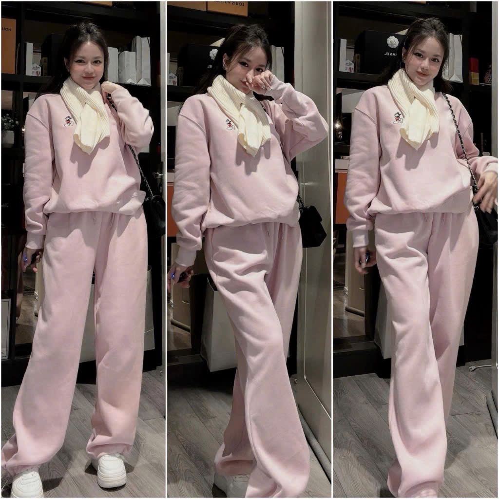 Bộ nỉ bông thêu mịcky - Ảnh 2