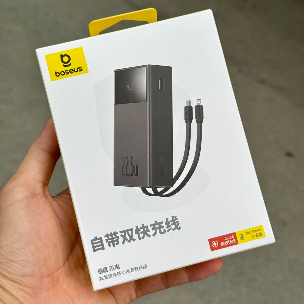 Pin sạc dự phòng Baseus 20000mah kèm 2 dây