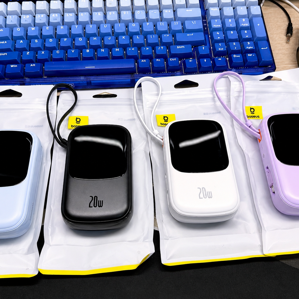 Pin dự phòng 20.000mAh Baseus   sạc nhanh 20W - liền cáp Lightning iPhone