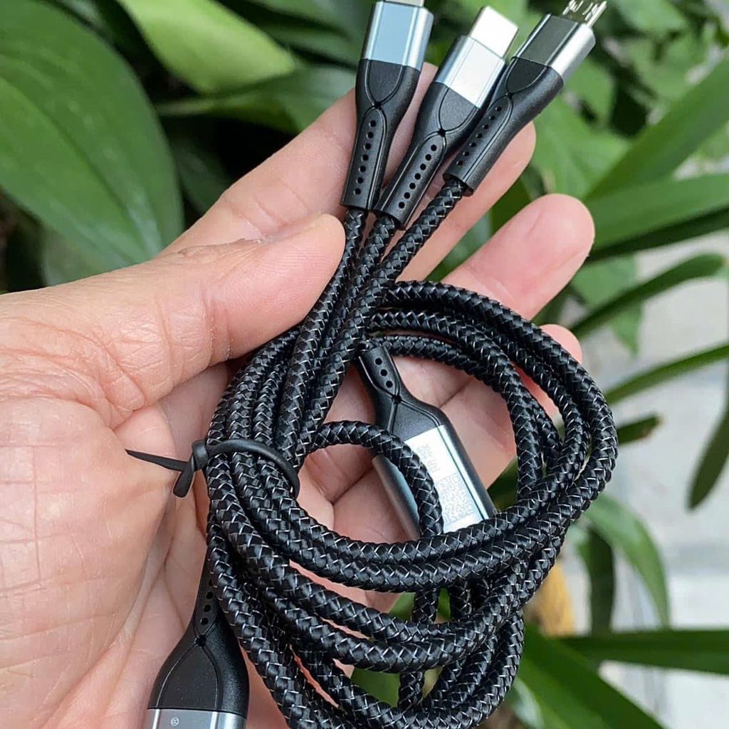 Dây Sạc Dù Kujia 5A 3in1 chống đứt gẫy