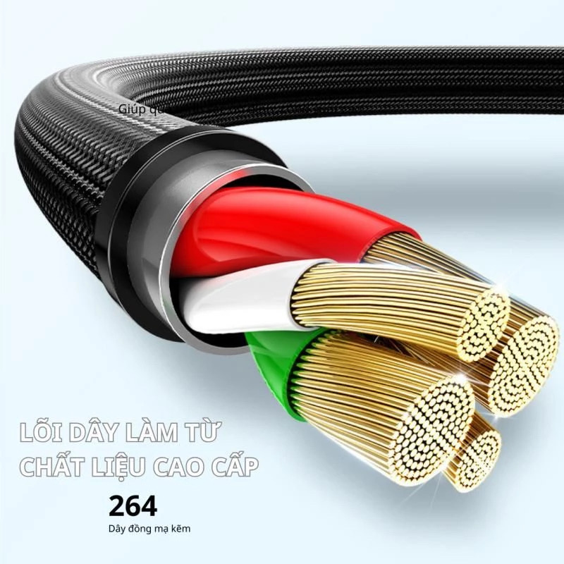 Dây Sạc Dù Kujia 5A 3in1 chống đứt gẫy - Ảnh 7
