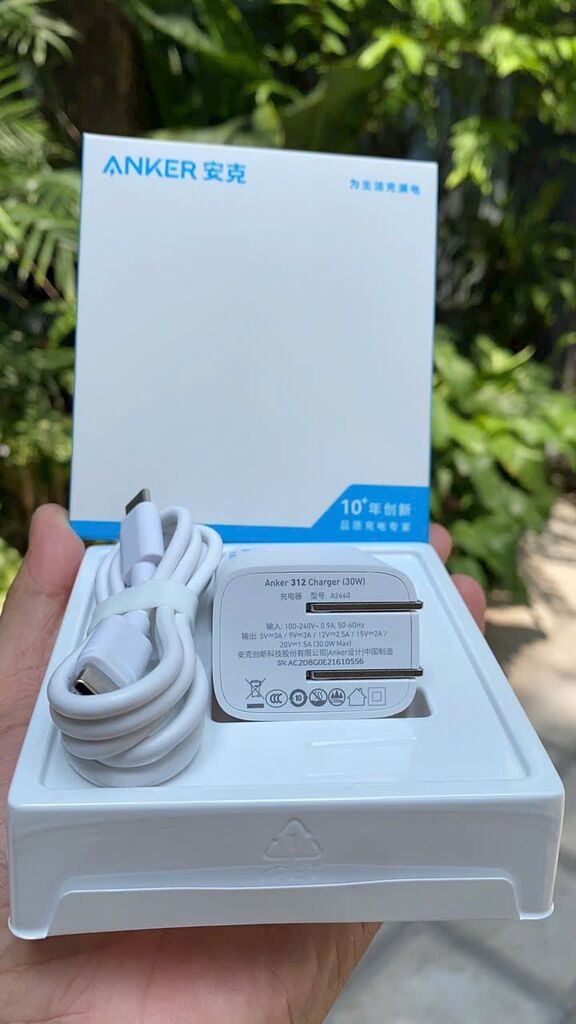 Bộ Sạc Nhanh Anker 30W 312 – B2640 Kèm cáp C-C