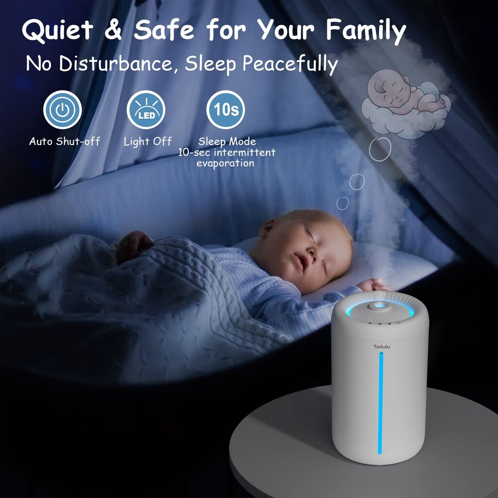 Máy tạo ẩm phun sương, xông tinh dầu TAILULU - kèm đèn ngủ (hàng bán Amazon Nhật) - Ảnh 2