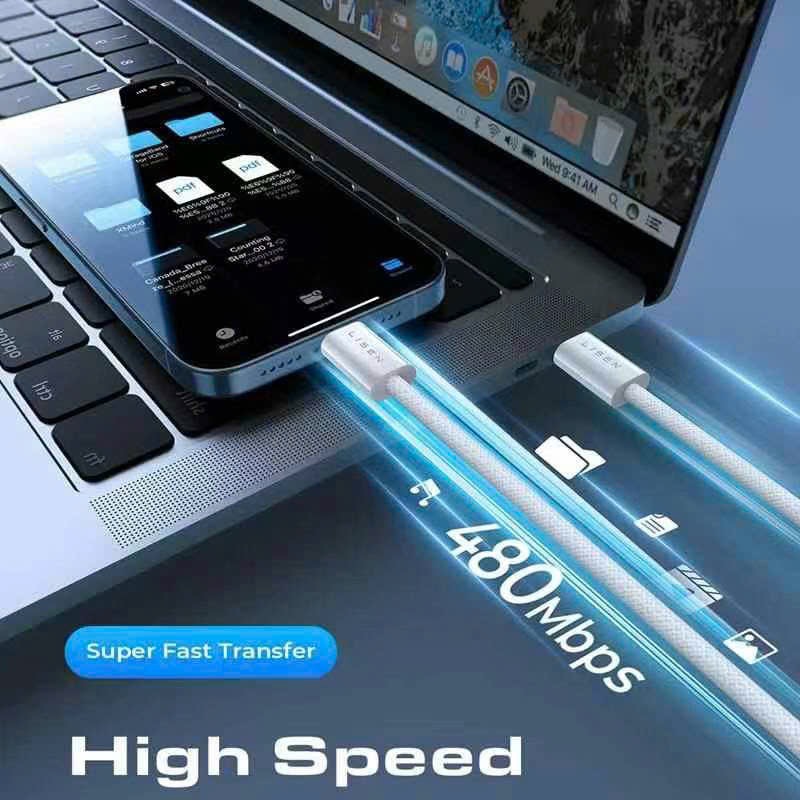 Cáp Lisen 60W C-C 1m (Hàng bán trên Amazon) - Bọc Nylon siêu bền, tương thích cao - Màu Đen - Ảnh 4