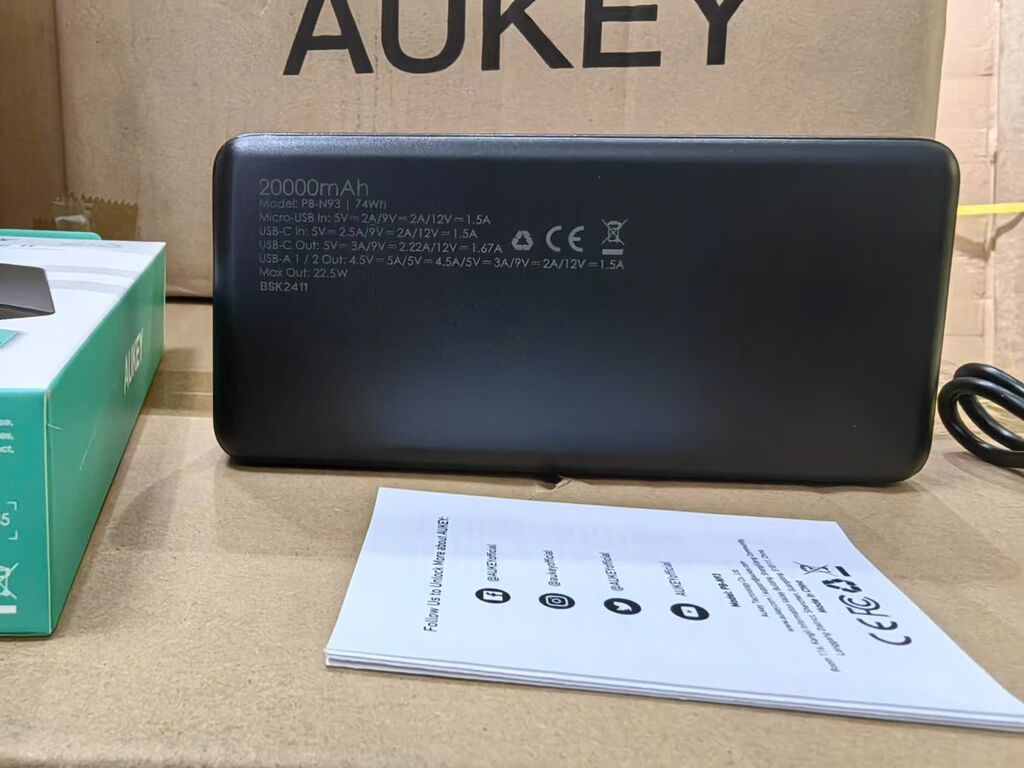 Sạc dự phòng Aukey 20.000mAh PB-N93 sạc nhanh 22.5W  - Ảnh 6
