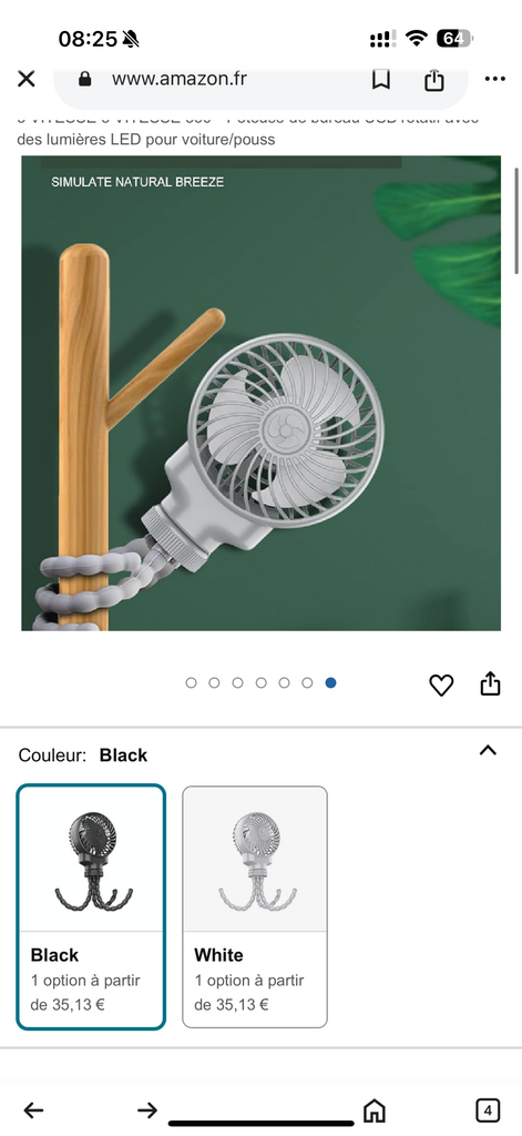 Quạt tích điện Octopus Fan kèm chân kẹp đa năng - Quạt tích điện đa năng chân kẹp bạch tuộc - Ảnh 5