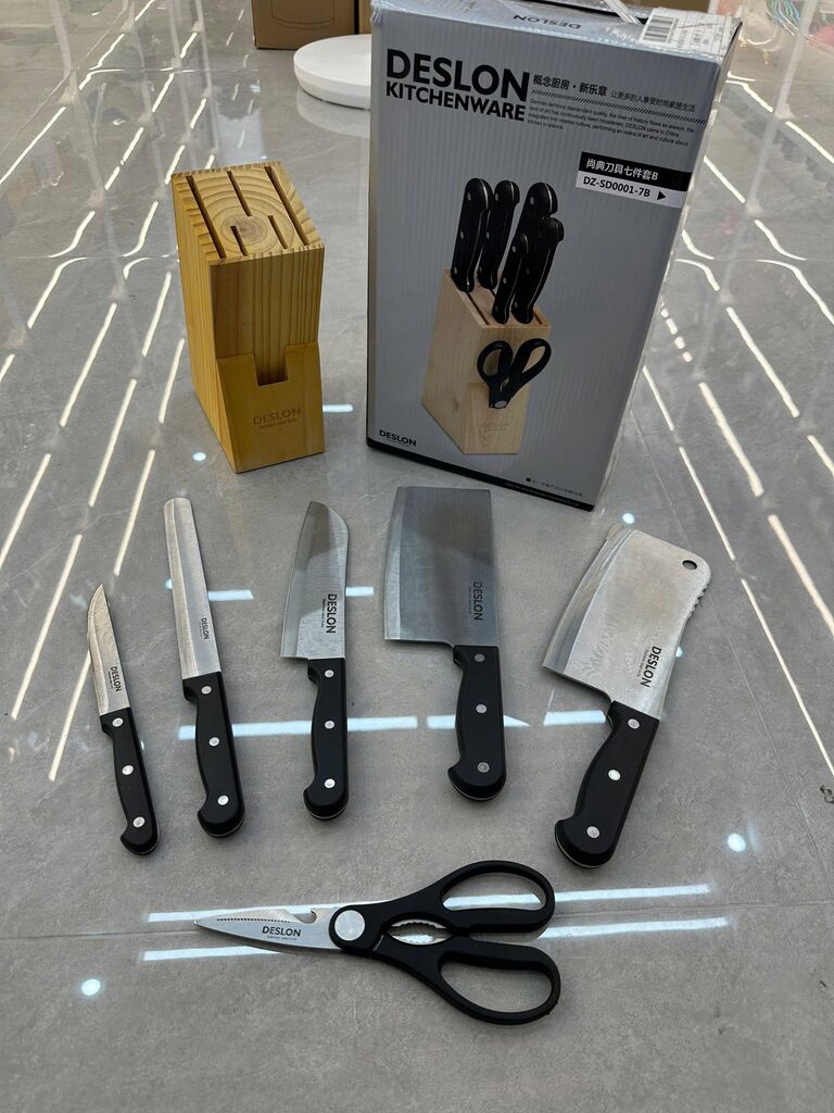 Bộ dao 7 món DESLON (thương hiệu Pháp) - Có dao chặt - Ảnh 4