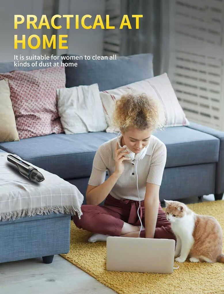 Máy Hút Bụi Cầm Tay Autozen H4 - Lực Hút 15000Pa, Trang bị đèn LED, Trọng lượng siêu nhẹ - Ảnh 4