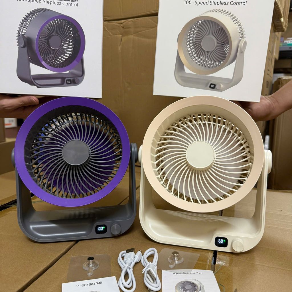 Quạt tích điện đa năng Y-001 - Để bàn, treo tường