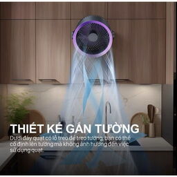 Quạt tích điện đa năng Y-001 - Để bàn, treo tường, 100 cấp độ, an toàn cho trẻ…