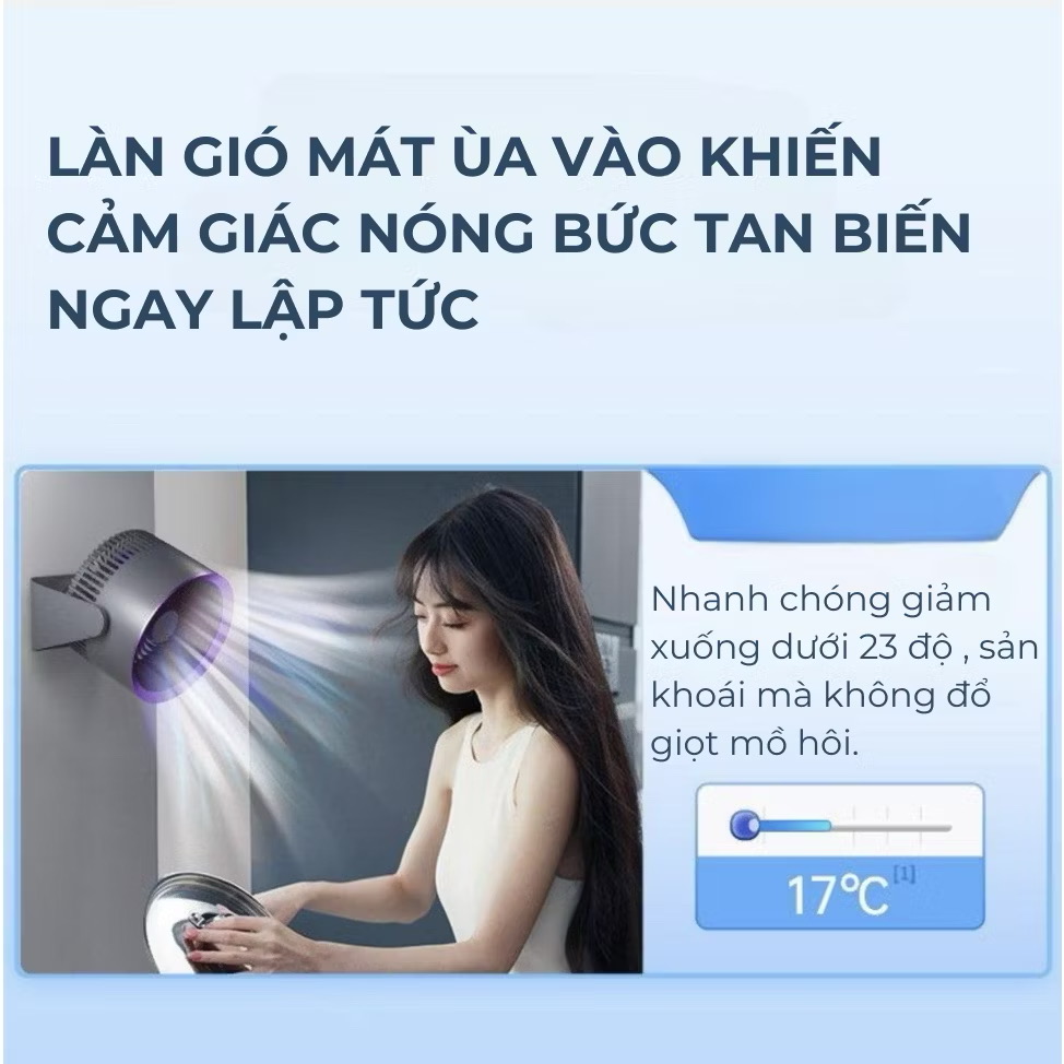 Quạt tích điện đa năng Y-001 - Để bàn, treo tường  - Ảnh 6