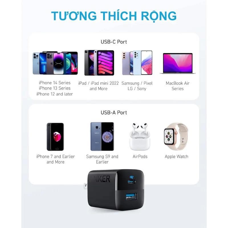 Củ sạc Anker 2 Cổng 323 33W - A2331  - Ảnh 4