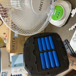Quạt tích điện HKITA - An toàn, pin lâu, đèn LED chiếu sáng, có cổng sạc đt, p…