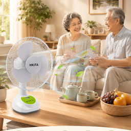 Quạt tích điện HKITA - An toàn, pin lâu, đèn LED chiếu sáng, có cổng sạc đt, p…