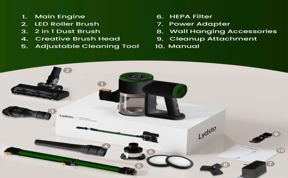 Máy hút bụi không dây Xiaomi Lydsto  V9Pro- Màu trắng thanh lịch - Ảnh 7