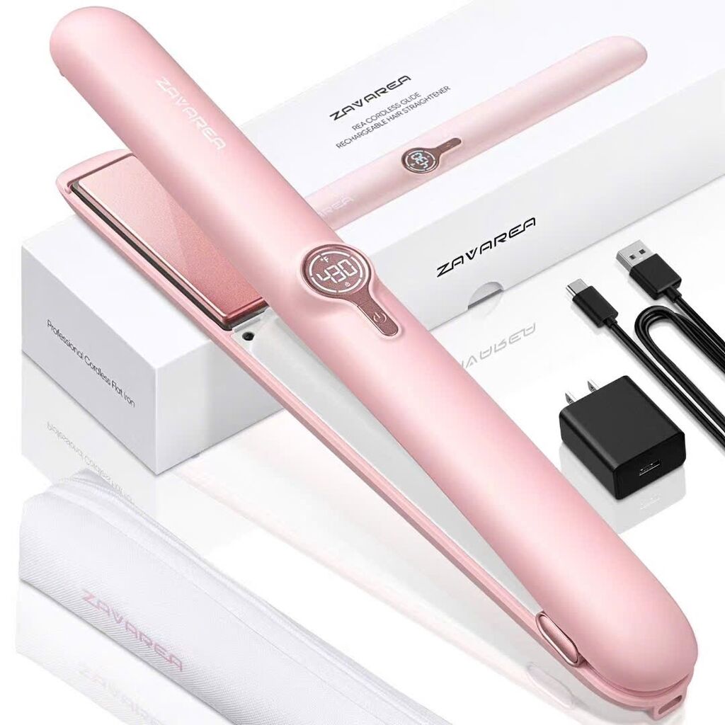 {Hàng ord} Máy Duỗi Tóc Không Dây ZAVAREA – Uốn & Duỗi 2in1Tặng Kèm Túi Đựng chống nhiệt