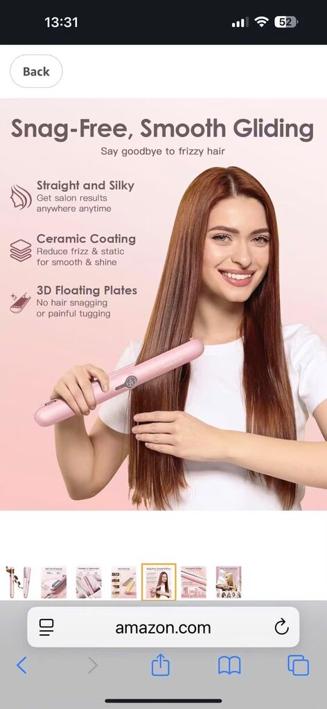 {Hàng ord} Máy Duỗi Tóc Không Dây ZAVAREA – Uốn & Duỗi 2in1Tặng Kèm Túi Đựng chống nhiệt - Ảnh 4