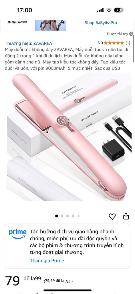 {Hàng ord} Máy Duỗi Tóc Không Dây ZAVAREA – Uốn & Duỗi 2in1Tặng Kèm Túi Đựng chống nhiệt - Ảnh 3